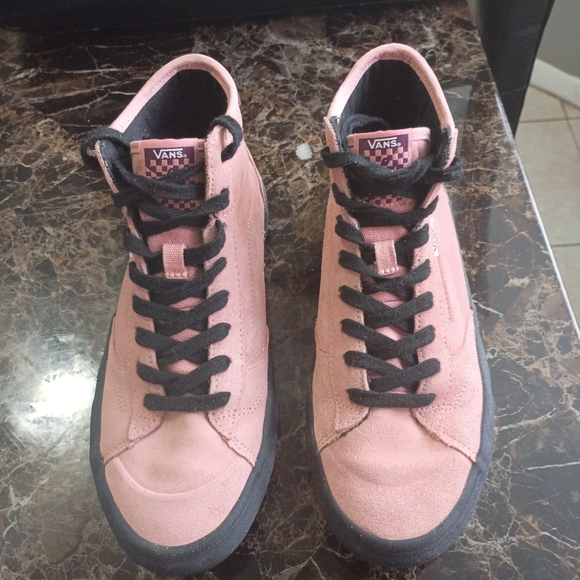 Vans Women's Pink and Black Sneakers - Picture 1 of 7